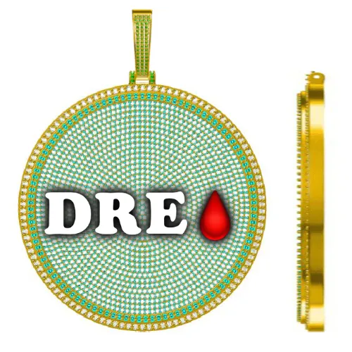 CUSTOM LETTER NECKLACE 3D BIG DISC sold by The GUU Shop