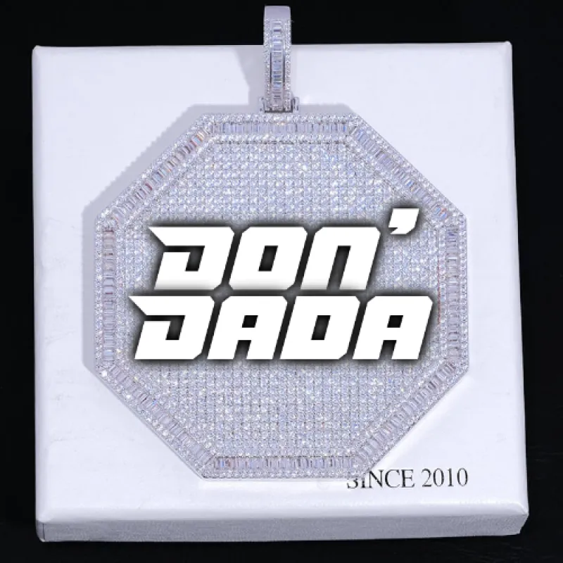 CUSTOM LETTER NECKLACE 3D BIG OCTAGON sold by The GUU Shop