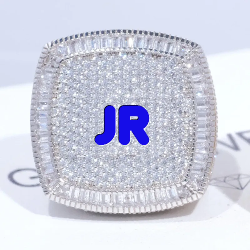 CUSTOM LETTER 3D ICED RING sold by The GUU Shop