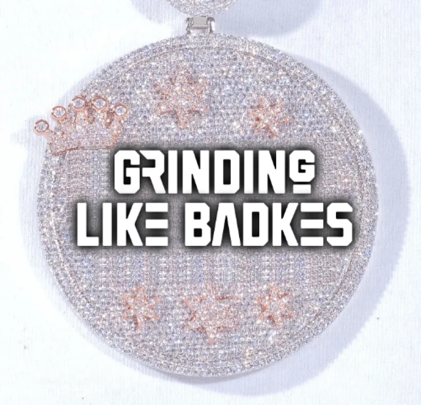 CUSTOM LETTER NECKLACE 3D BIG CROWN DISC sold by The GUU Shop