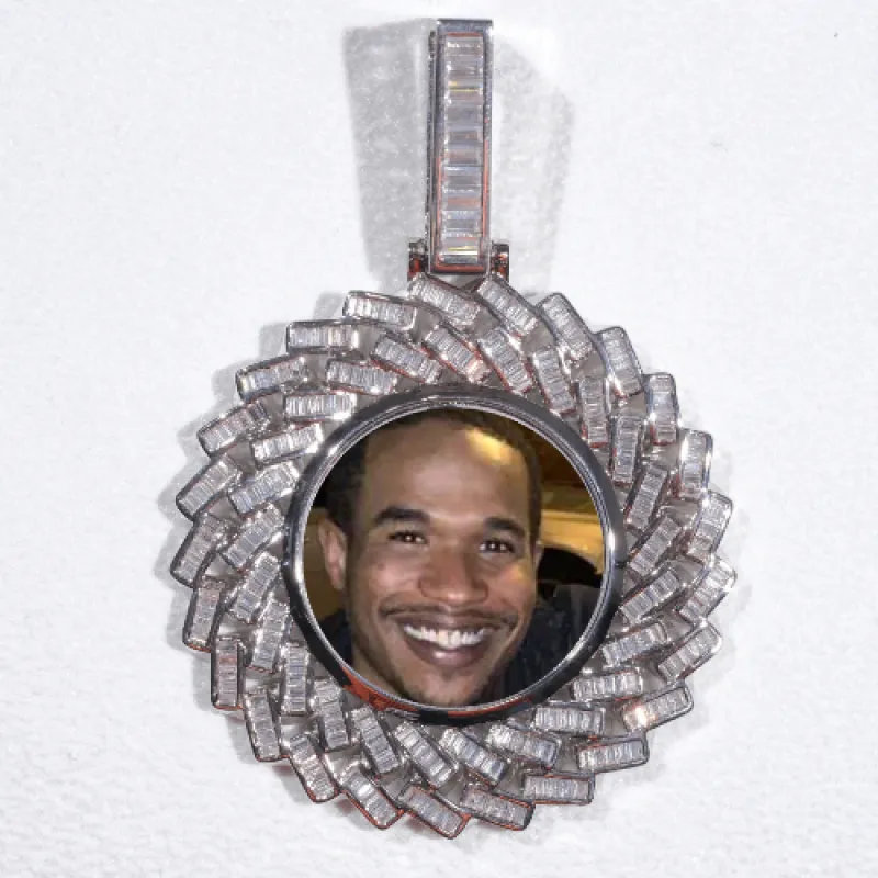 Large 3D Baguette Custom Picture Pendant made by The GUU Shop