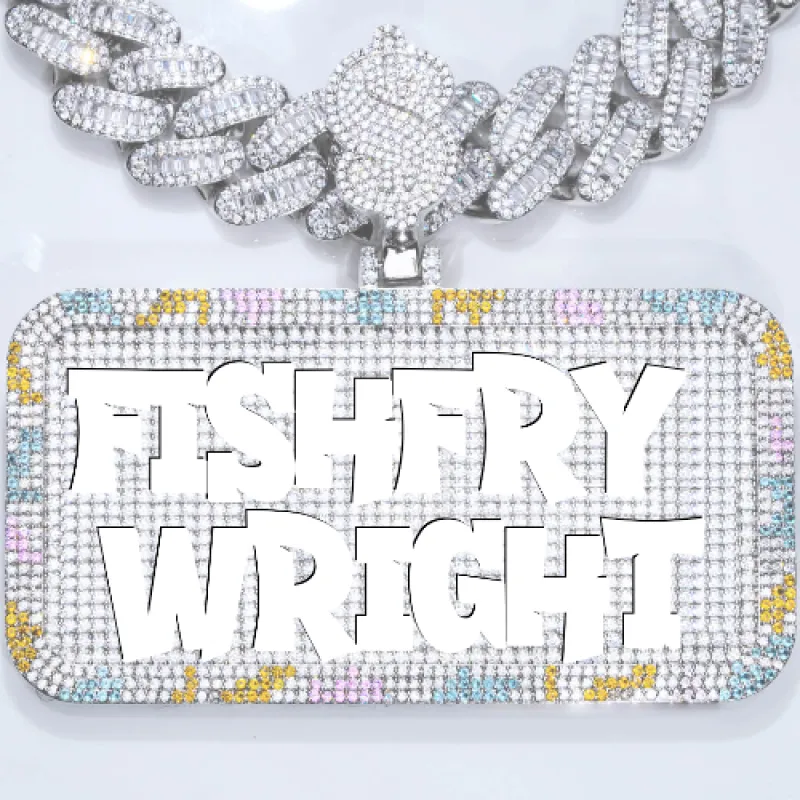 CUSTOM LETTER NECKLACE 3D COLORFUL SQUARE sold by The GUU Shop