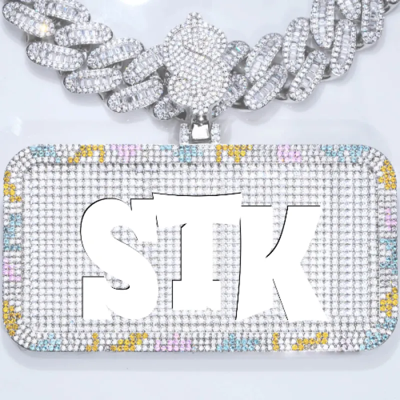 CUSTOM LETTER NECKLACE 3D COLORFUL SQUARE sold by The GUU Shop