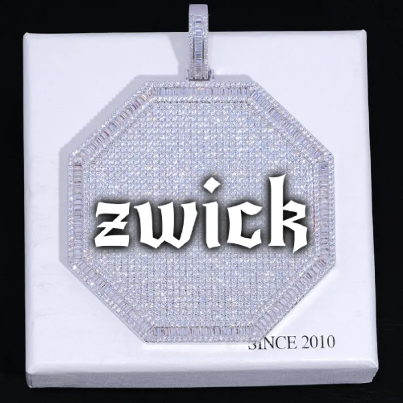 CUSTOM LETTER NECKLACE 3D BIG OCTAGON sold by The GUU Shop