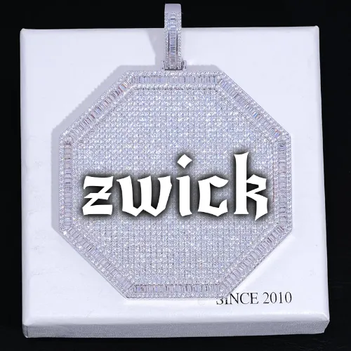 CUSTOM LETTER NECKLACE 3D BIG OCTAGON sold by The GUU Shop