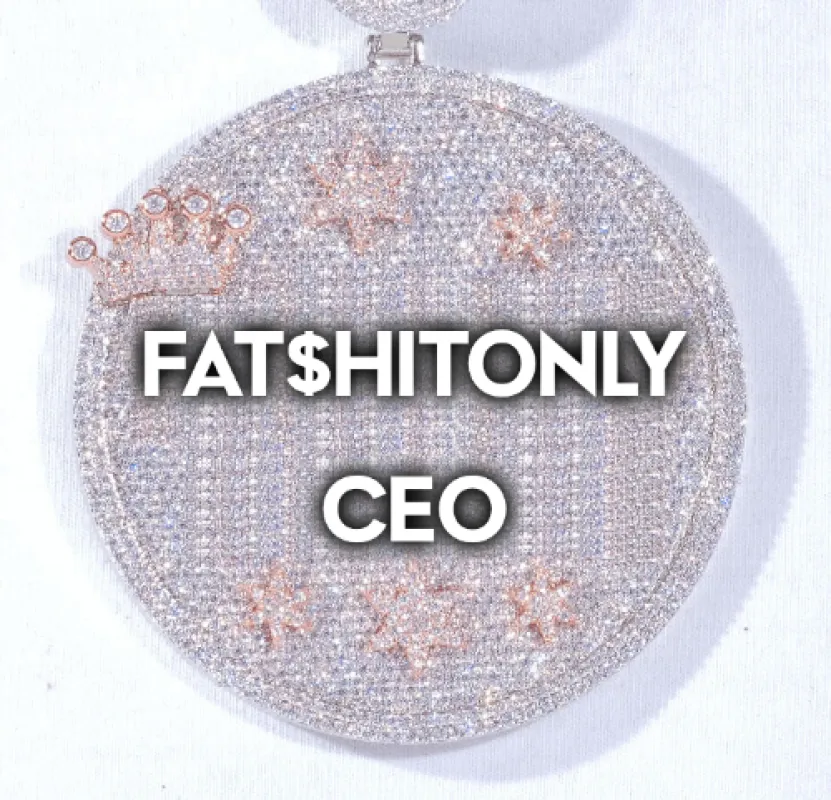 CUSTOM LETTER NECKLACE 3D BIG CROWN DISC sold by The GUU Shop