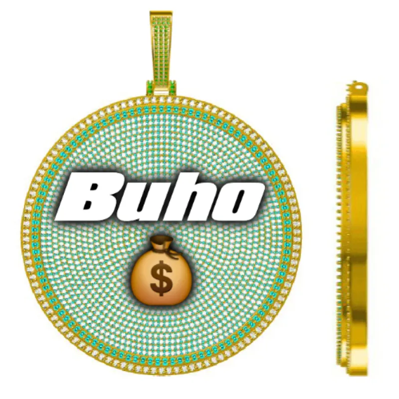 CUSTOM LETTER NECKLACE 3D BIG DISC sold by The GUU Shop