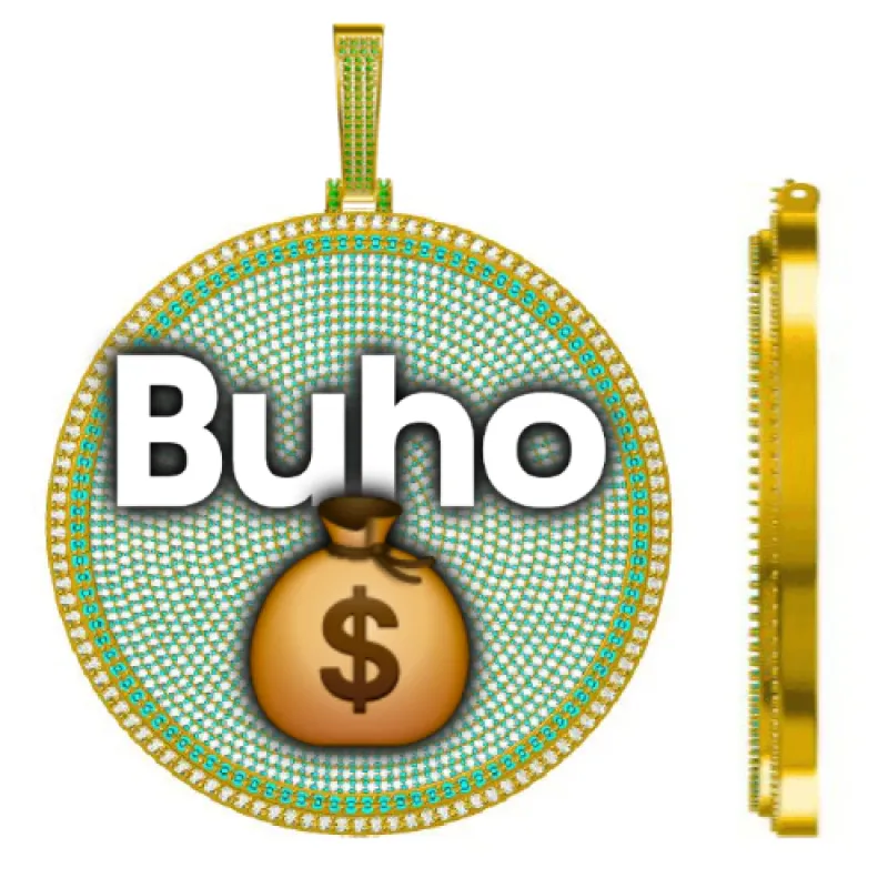 CUSTOM LETTER NECKLACE 3D BIG DISC sold by The GUU Shop