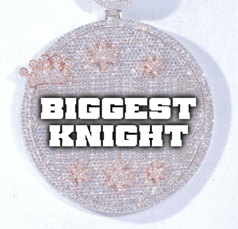 CUSTOM LETTER NECKLACE 3D BIG CROWN DISC sold by The GUU Shop