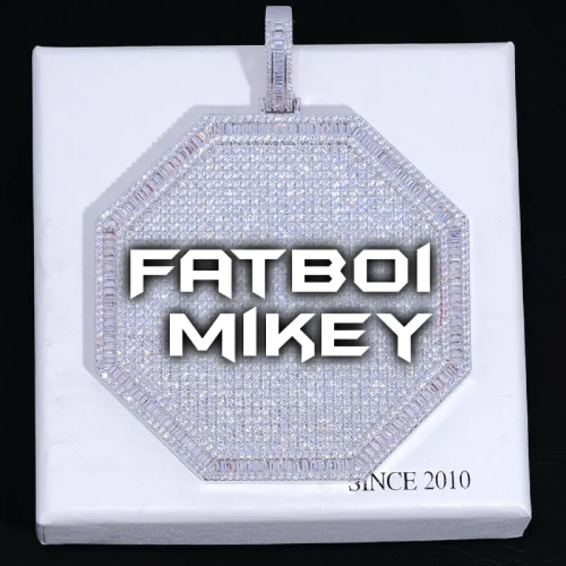 CUSTOM LETTER NECKLACE 3D BIG OCTAGON sold by The GUU Shop