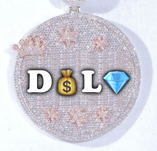 CUSTOM LETTER NECKLACE 3D BIG CROWN DISC sold by The GUU Shop