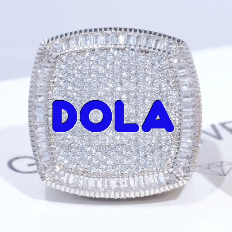 CUSTOM LETTER 3D ICED RING sold by The GUU Shop