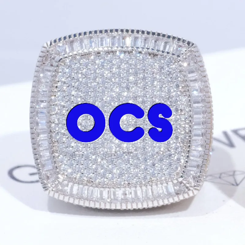 CUSTOM LETTER 3D ICED RING sold by The GUU Shop