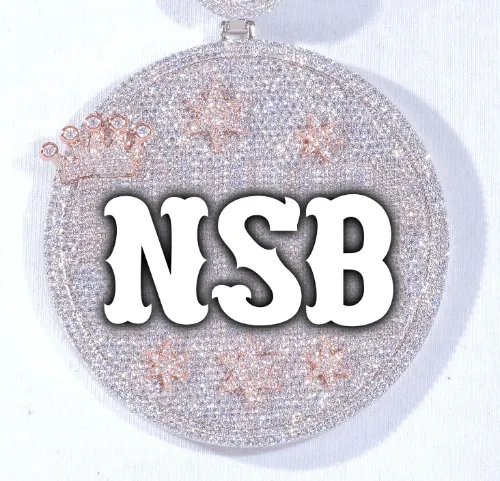 CUSTOM LETTER NECKLACE 3D BIG CROWN DISC sold by The GUU Shop