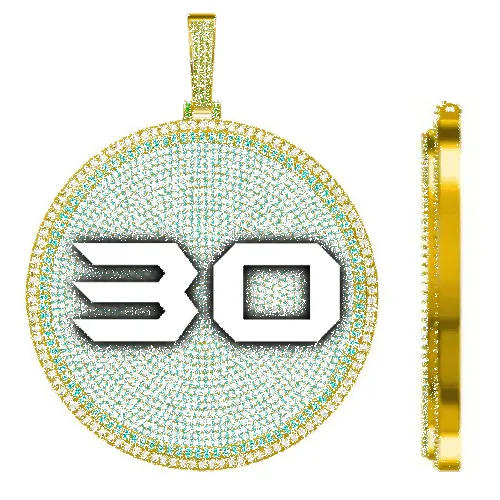 CUSTOM LETTER NECKLACE 3D BIG DISC sold by The GUU Shop