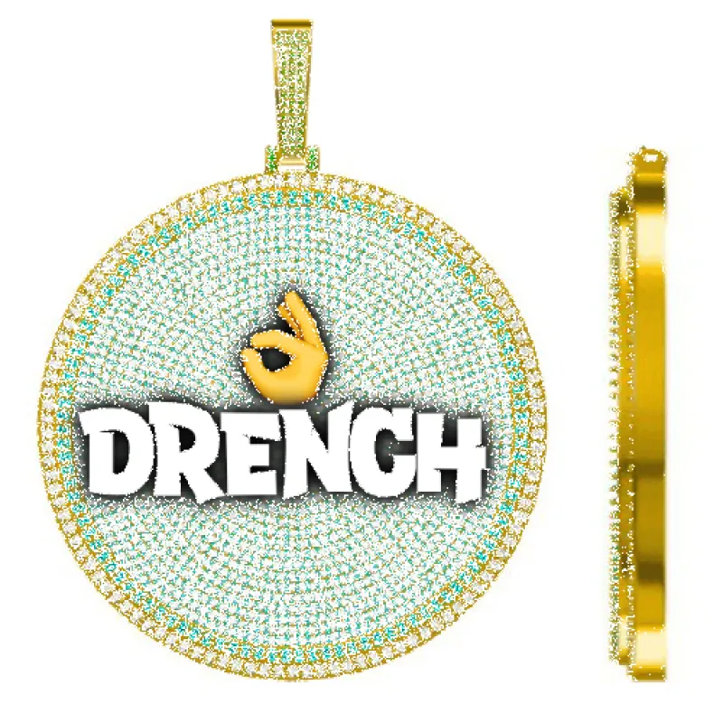 CUSTOM LETTER NECKLACE 3D BIG DISC sold by The GUU Shop