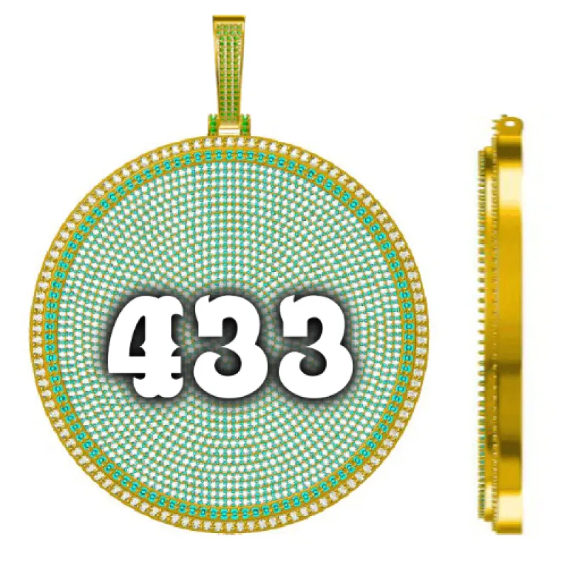 CUSTOM LETTER NECKLACE 3D BIG DISC sold by The GUU Shop