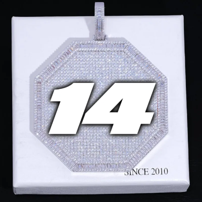 CUSTOM LETTER NECKLACE 3D BIG OCTAGON sold by The GUU Shop