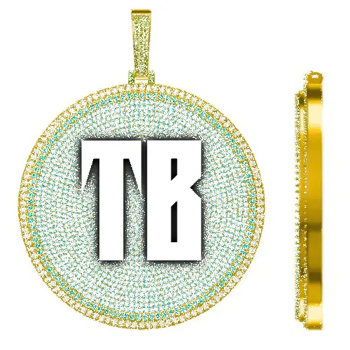 CUSTOM LETTER NECKLACE 3D BIG DISC sold by The GUU Shop