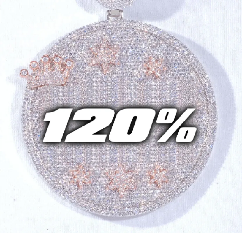 CUSTOM LETTER NECKLACE 3D BIG CROWN DISC sold by The GUU Shop