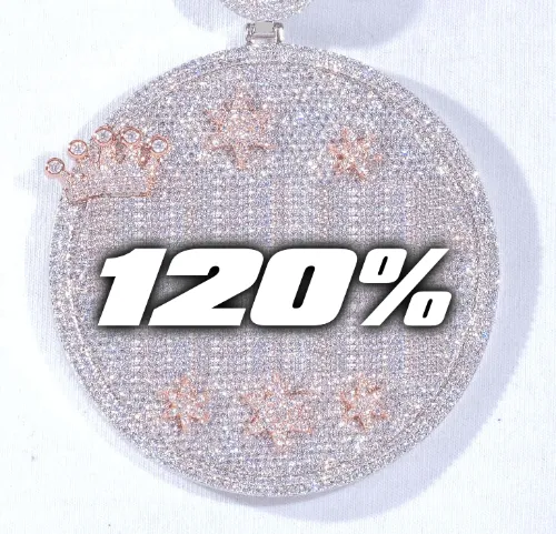 CUSTOM LETTER NECKLACE 3D BIG CROWN DISC sold by The GUU Shop