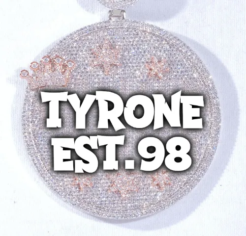 CUSTOM LETTER NECKLACE 3D BIG CROWN DISC sold by The GUU Shop