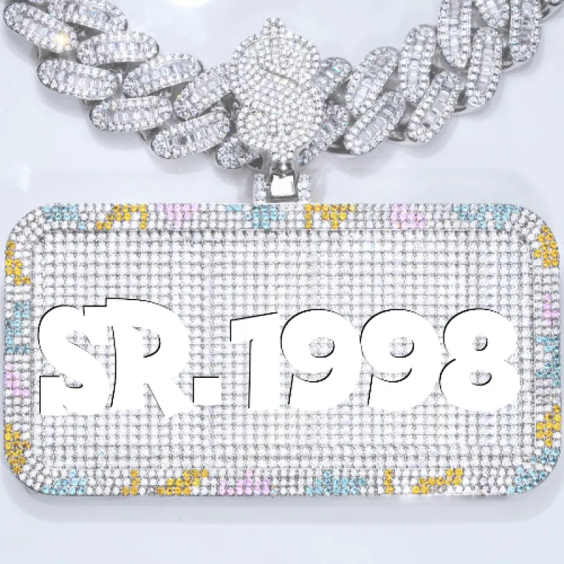 CUSTOM LETTER NECKLACE 3D COLORFUL SQUARE sold by The GUU Shop