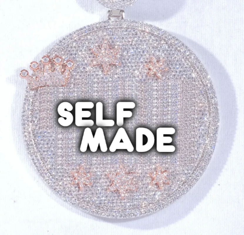 CUSTOM LETTER NECKLACE 3D BIG CROWN DISC sold by The GUU Shop