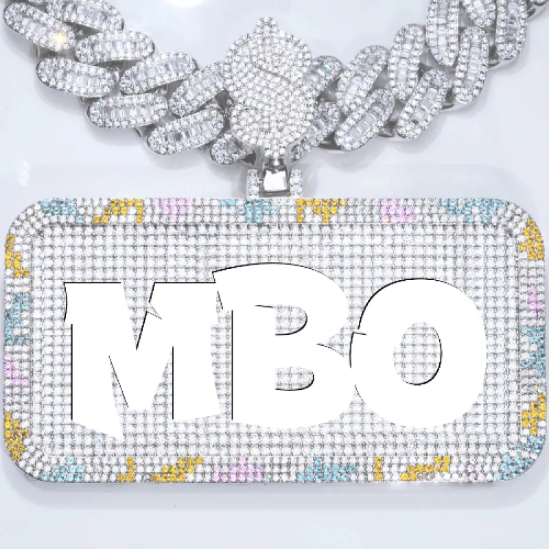 CUSTOM LETTER NECKLACE 3D COLORFUL SQUARE sold by The GUU Shop