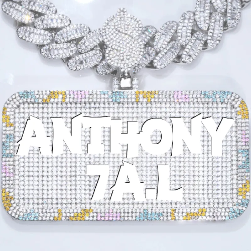 CUSTOM LETTER NECKLACE 3D COLORFUL SQUARE sold by The GUU Shop