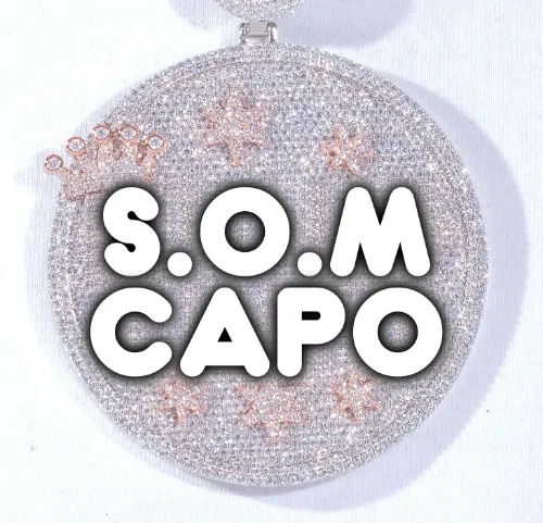 CUSTOM LETTER NECKLACE 3D BIG CROWN DISC sold by The GUU Shop