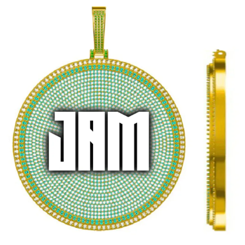 CUSTOM LETTER NECKLACE 3D BIG DISC sold by The GUU Shop