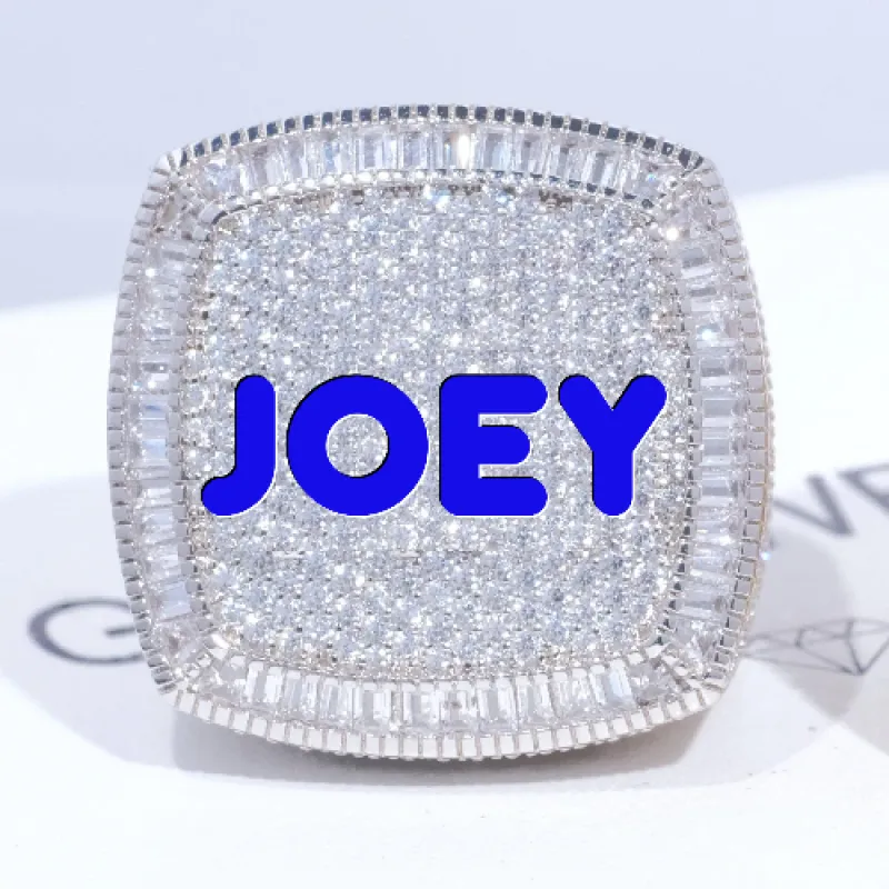 CUSTOM LETTER 3D ICED RING sold by The GUU Shop