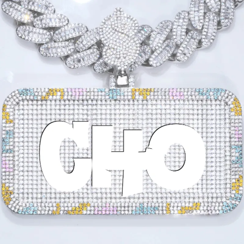 CUSTOM LETTER NECKLACE 3D COLORFUL SQUARE sold by The GUU Shop