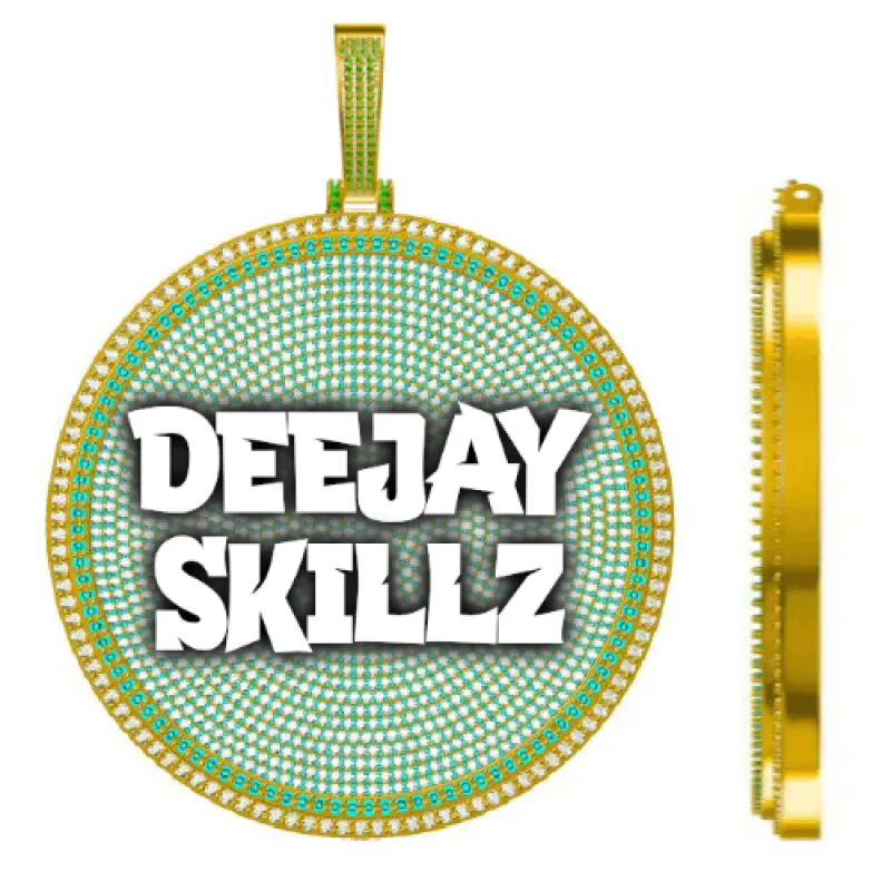 CUSTOM LETTER NECKLACE 3D BIG DISC sold by The GUU Shop