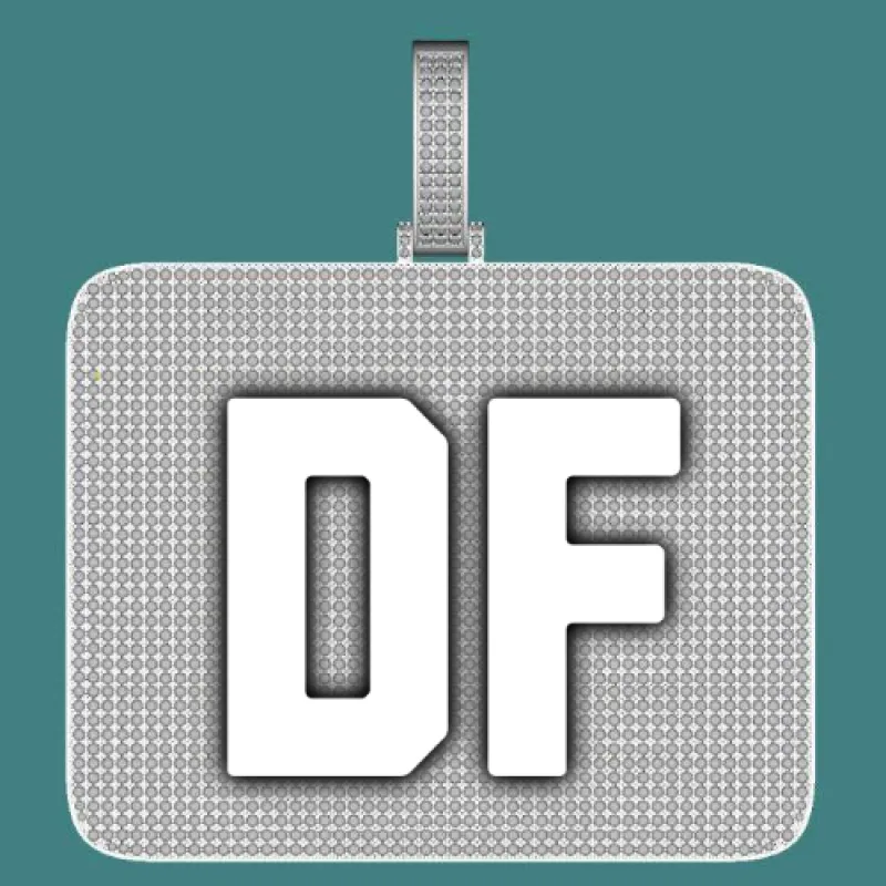 CUSTOM LETTER NECKLACE 3D BIG SQUARE sold by The GUU Shop