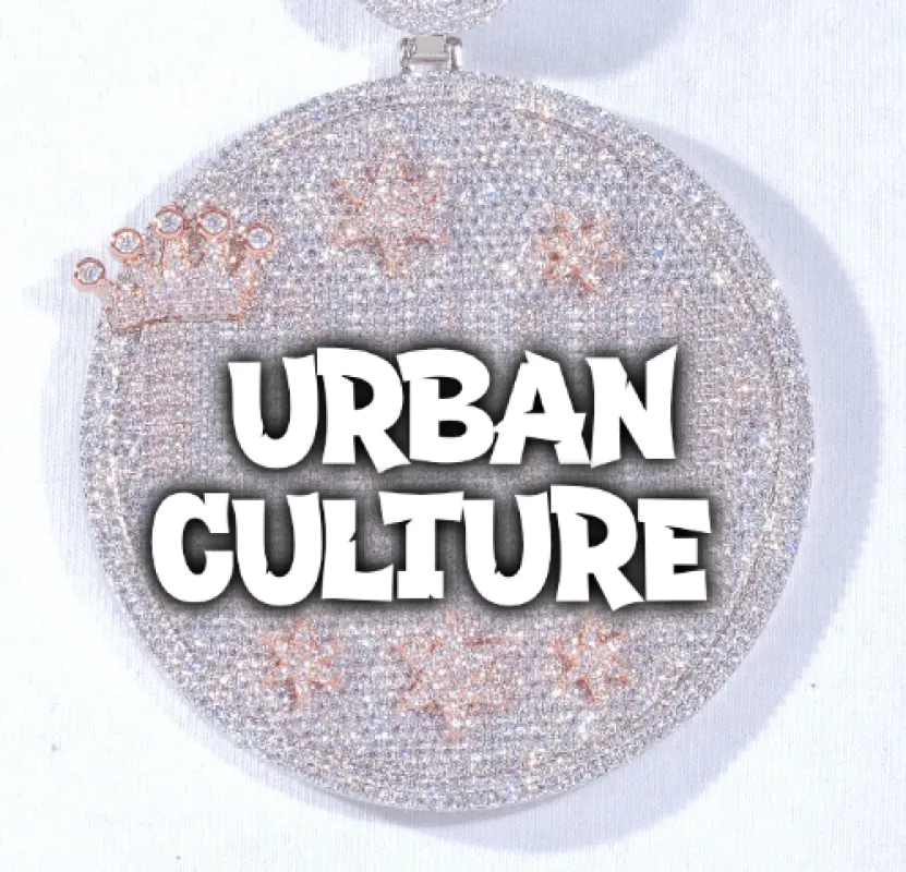 CUSTOM LETTER NECKLACE 3D BIG CROWN DISC sold by The GUU Shop