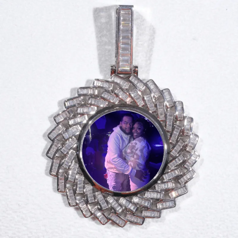 Large 3D Baguette Custom Picture Pendant sold by The GUU Shop