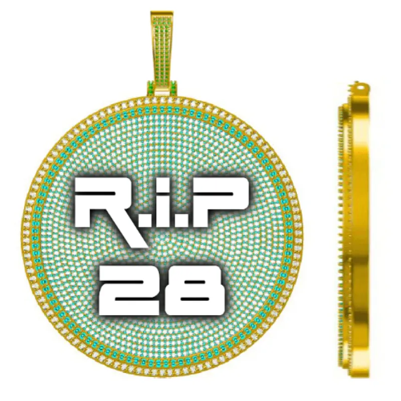 CUSTOM LETTER NECKLACE 3D BIG DISC sold by The GUU Shop