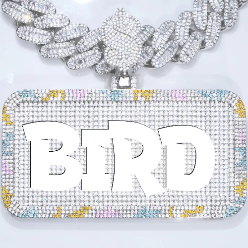 CUSTOM LETTER NECKLACE 3D COLORFUL SQUARE sold by The GUU Shop