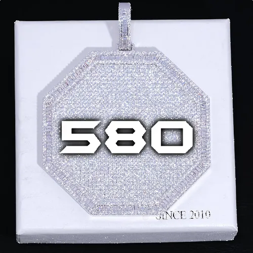 CUSTOM LETTER NECKLACE 3D BIG OCTAGON sold by The GUU Shop