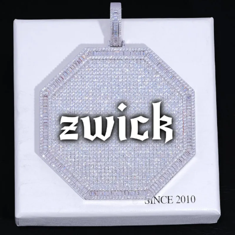 CUSTOM LETTER NECKLACE 3D BIG OCTAGON sold by The GUU Shop