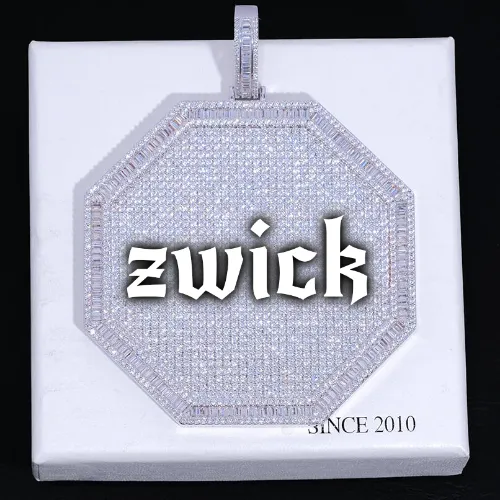 CUSTOM LETTER NECKLACE 3D BIG OCTAGON sold by The GUU Shop