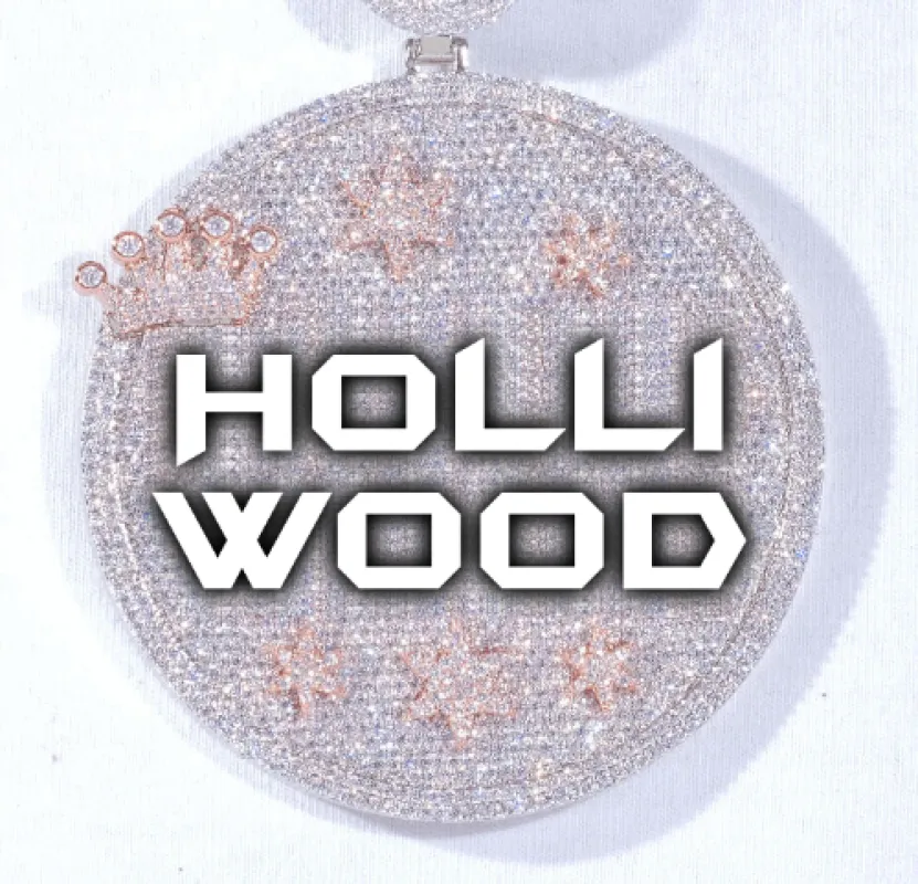 CUSTOM LETTER NECKLACE 3D BIG CROWN DISC sold by The GUU Shop