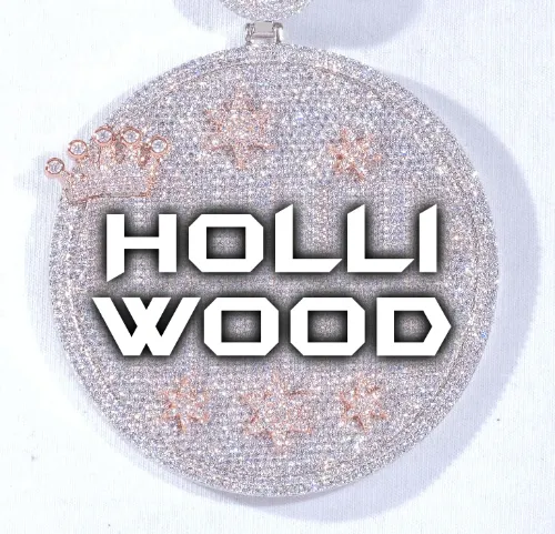 CUSTOM LETTER NECKLACE 3D BIG CROWN DISC sold by The GUU Shop