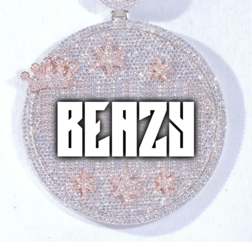 CUSTOM LETTER NECKLACE 3D BIG CROWN DISC made by The GUU Shop