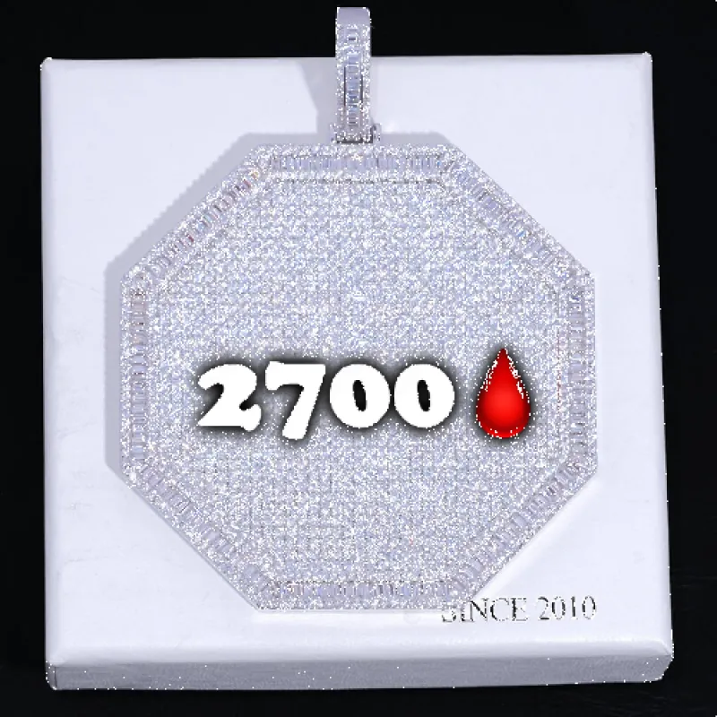 CUSTOM LETTER NECKLACE 3D BIG OCTAGON made by The GUU Shop