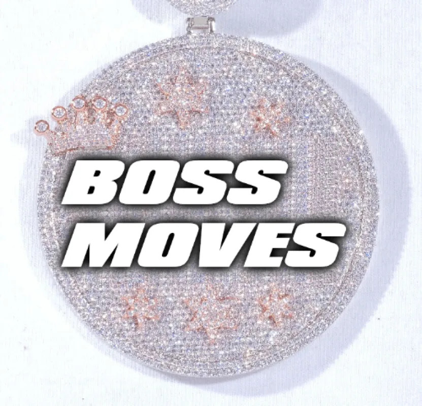 CUSTOM LETTER NECKLACE 3D BIG CROWN DISC sold by The GUU Shop