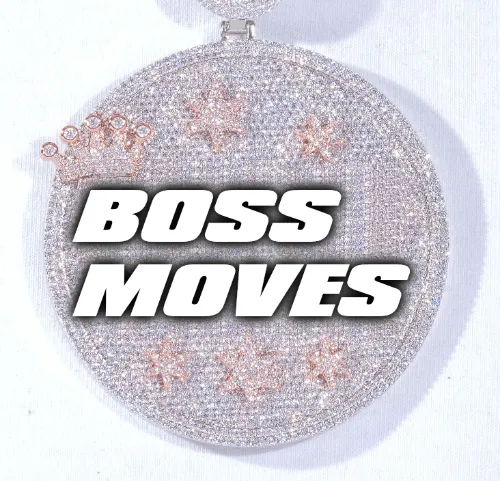 CUSTOM LETTER NECKLACE 3D BIG CROWN DISC sold by The GUU Shop