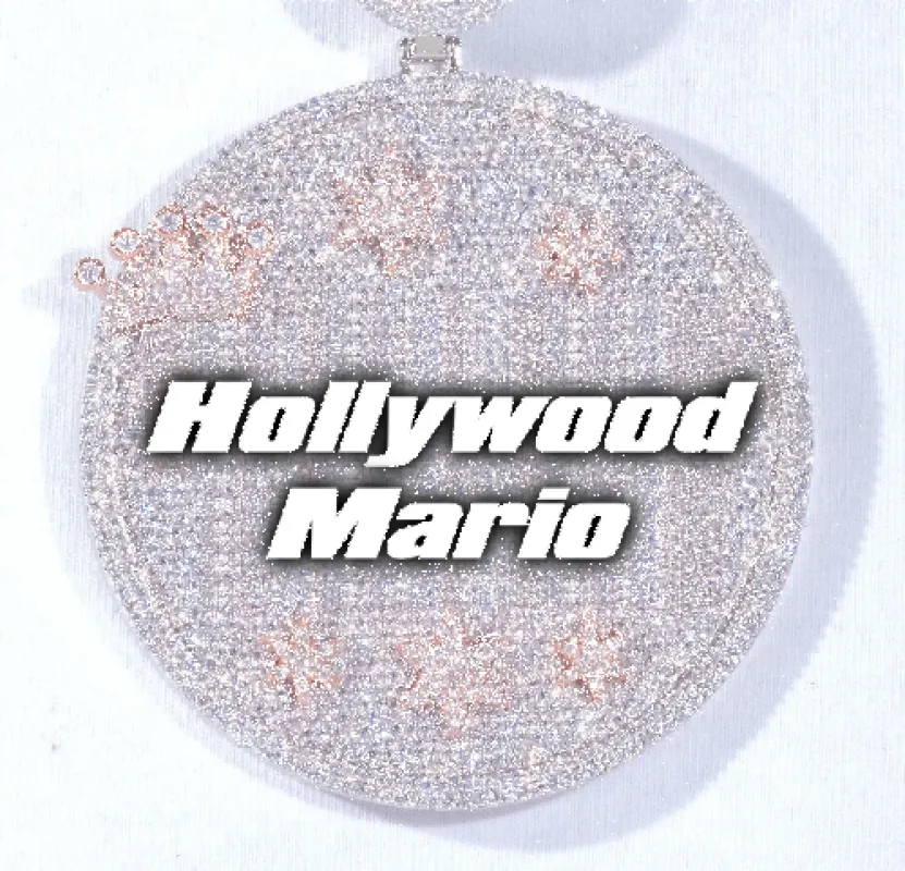 CUSTOM LETTER NECKLACE 3D BIG CROWN DISC sold by The GUU Shop